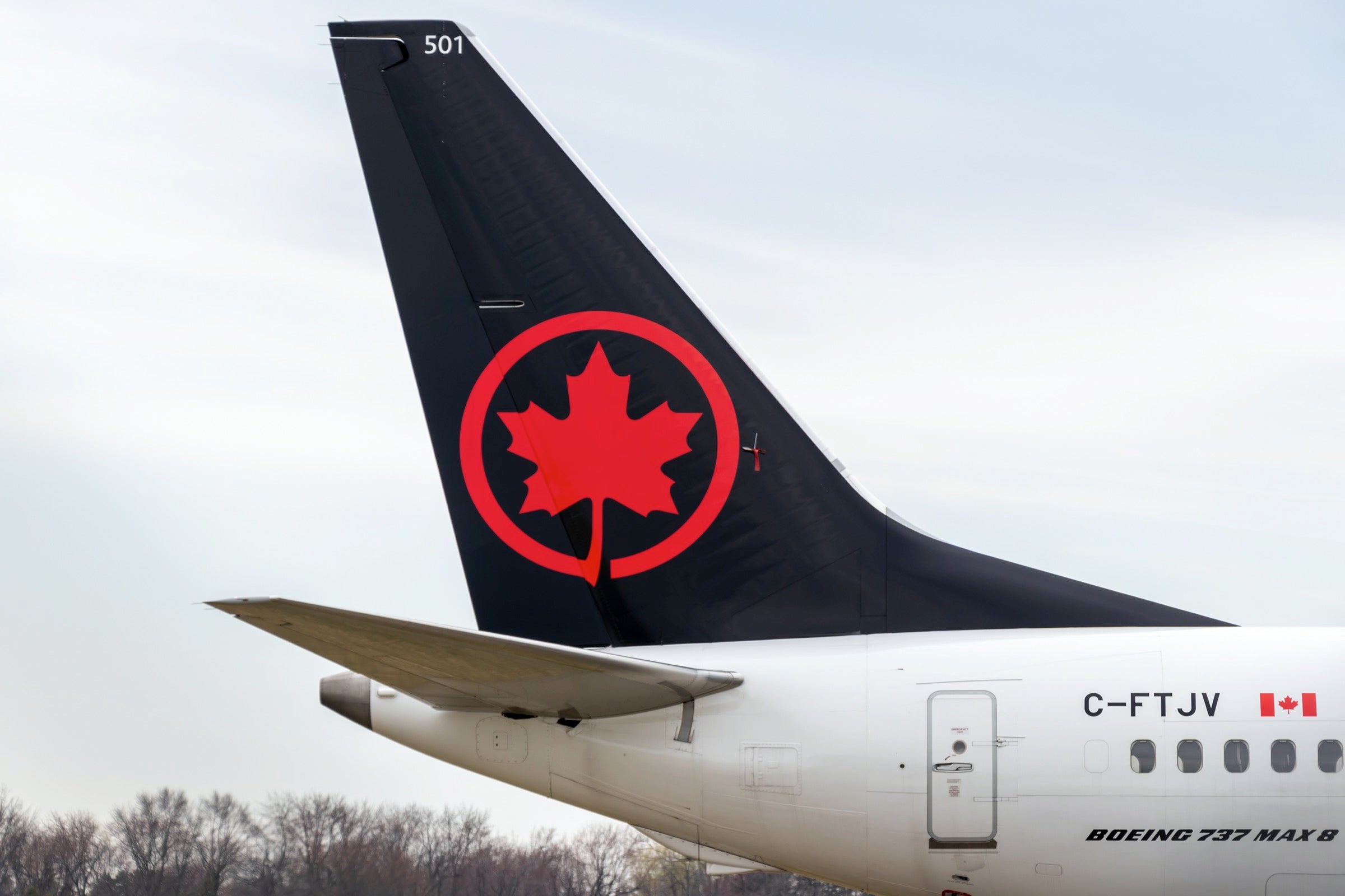 Air Canada 737-8 Max Tail at Windosor airport
